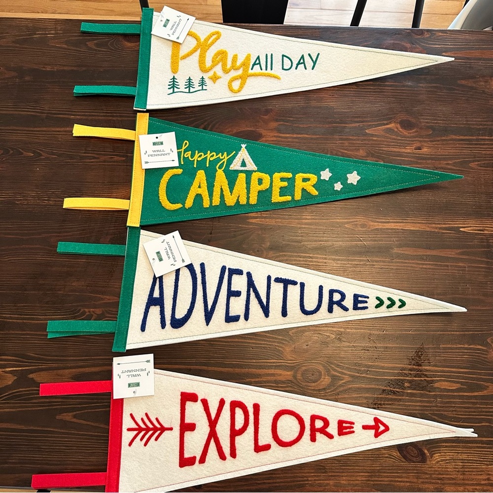 SET OF 4 Target Bullseye Outdoor camping exploring adventure theme wall pendants